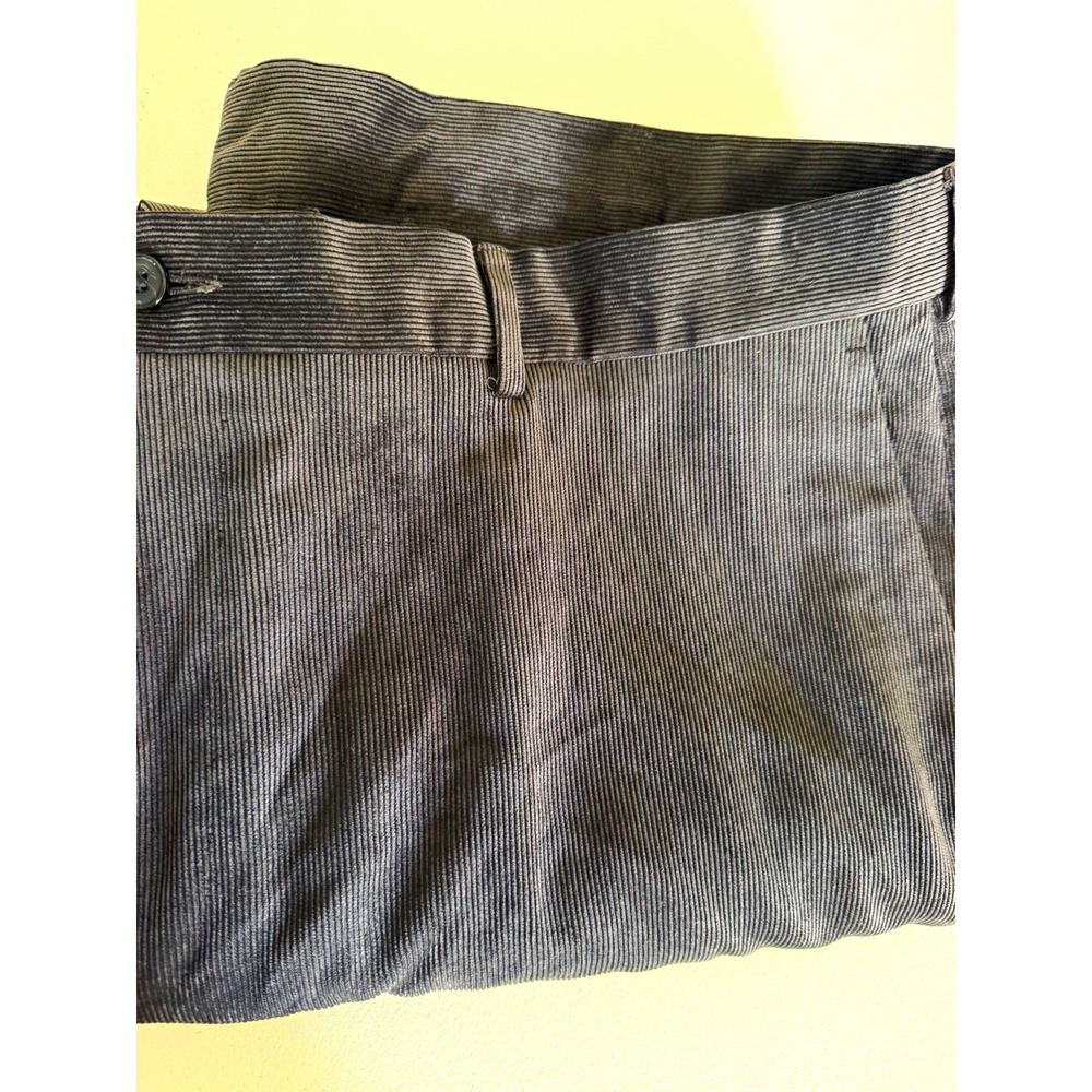 Perry Ellis Portfolio Men's 40x29 Gray Corduroy Classic Fit Straight Pants